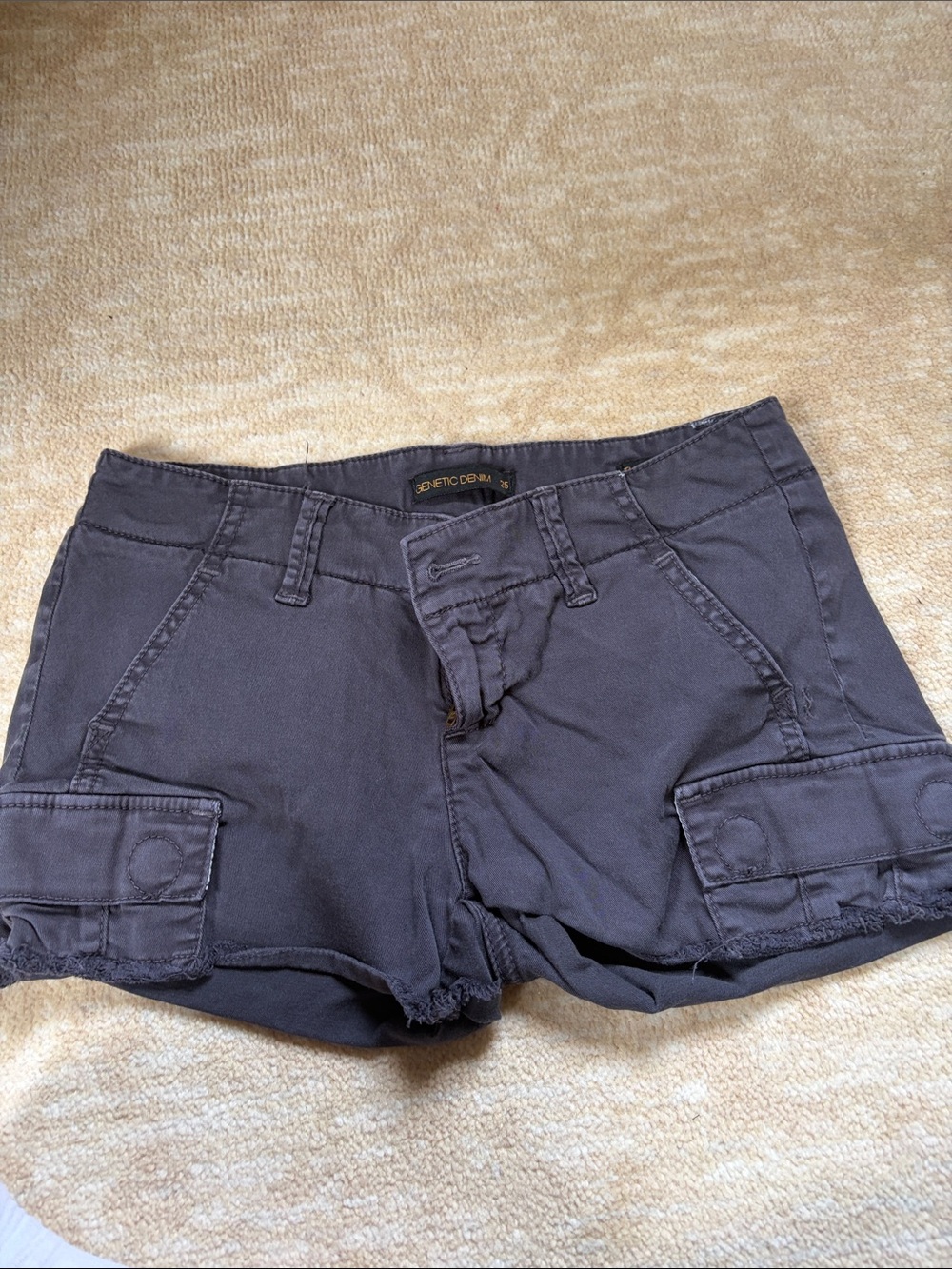 Genetic Denim Charcoal Grey Women's Cargo Shorts